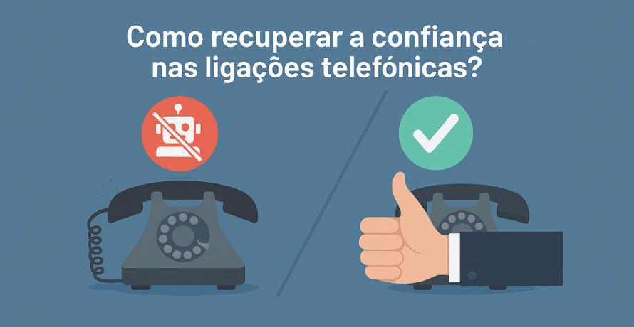 Como Resgatar Confiança nas Ligações. Empresário ao telefone buscando recuperar a credibilidade da empresa nas ligações com clientes.