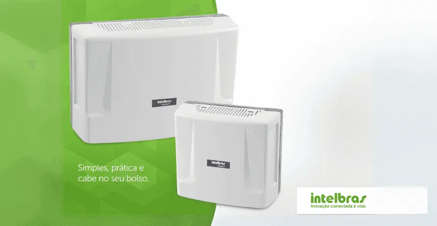 Central PABX Impacta 16 da Intelbras em fundo verde, ideal para pequenas empresas que buscam economia e eficiência na comunicação.
