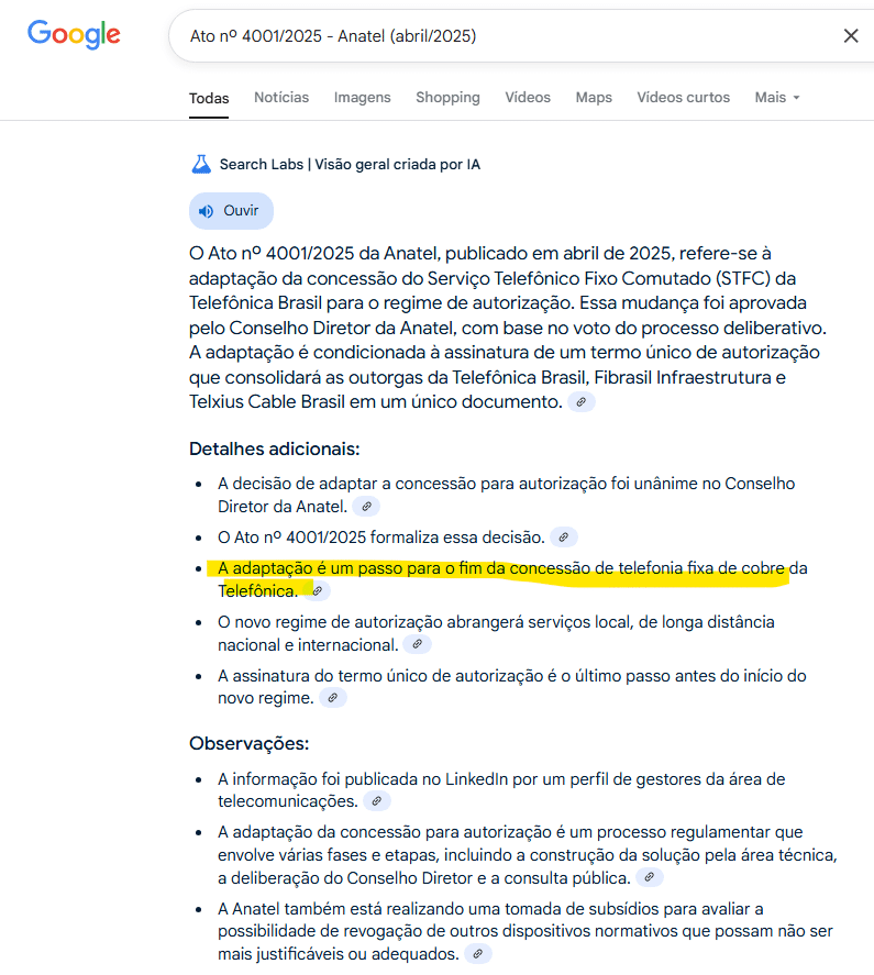 Imagem ilustrativa sobre o Ato nº 4001/2025 da Anatel que autoriza a migração de clientes empresariais da Telefônica Vivo para novas tecnologias de telefonia sobre IP.