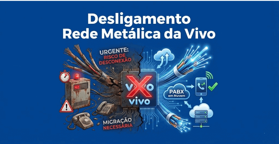 Desligamento rede metálica da vivo afeta a telefonia das empresas e exige migração para PABX em Nuvem.