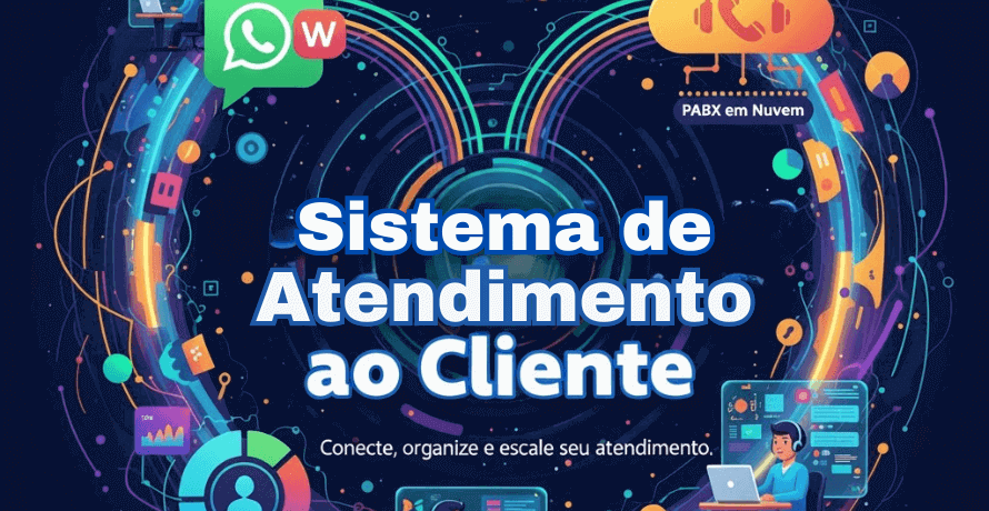 Sistema de Atendimento ao Cliente integrando WhatsApp, CRM e PABX em Nuvem para atendimento multicanal eficiente.
