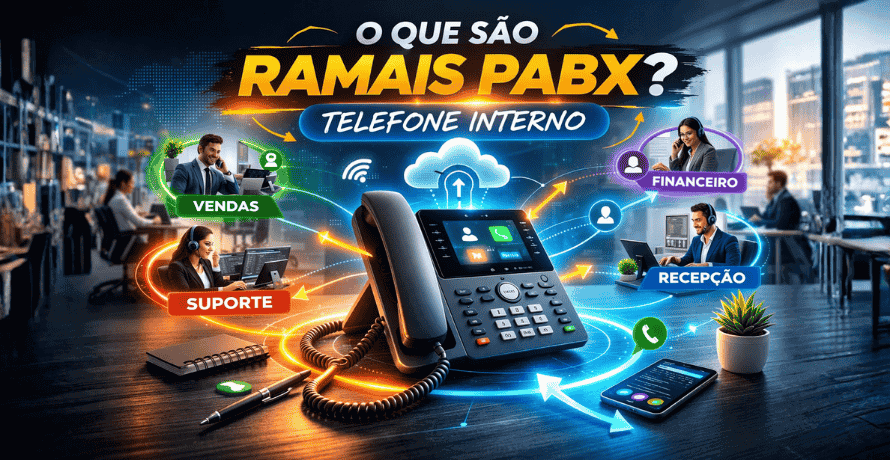 O que são ramais? telefone interno utilizado por empresas para comunicação entre setores através de sistema PABX moderno.