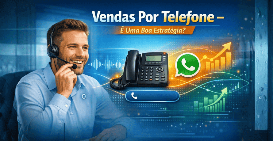 Vendas por telefone estratégia moderna com WhatsApp, botão Clique para Ligar e foco em conversão.