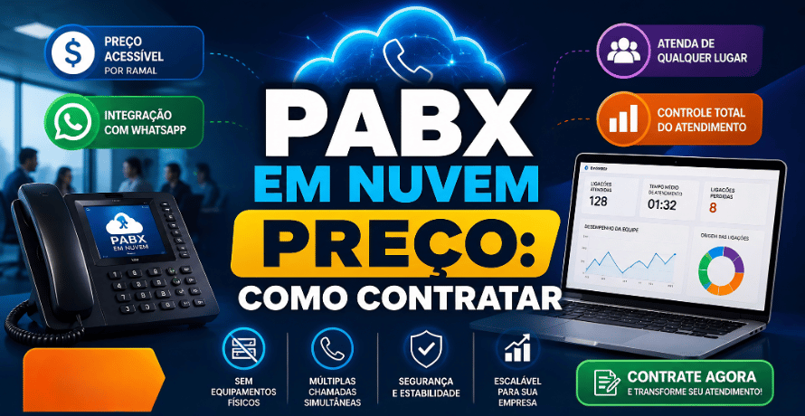 PABX em Nuvem Preço e como contratar sistema de telefonia empresarial.