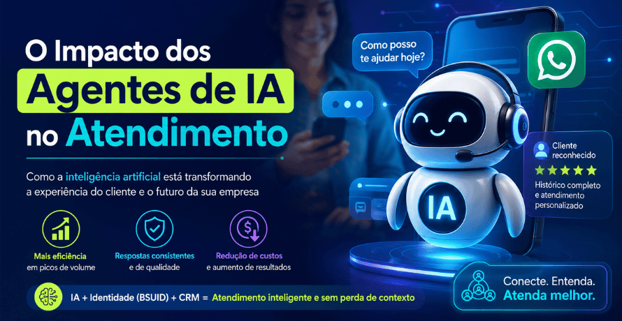 Agentes de IA no Atendimento com chatbot inteligente integrado ao WhatsApp e CRM.