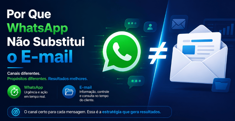 WhatsApp não substitui o e-mail em estratégias de comunicação empresarial.